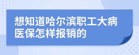 想知道哈尔滨职工大病医保怎样报销的