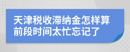 天津税收滞纳金怎样算前段时间太忙忘记了