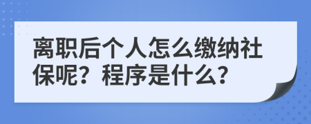 离职后个人怎么缴纳社保呢？程序是什么？