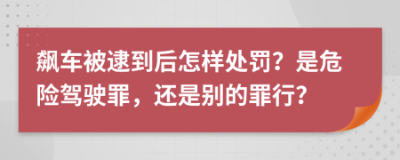 飙车被逮到后怎样处罚？是危险驾驶罪，还是别的罪行？