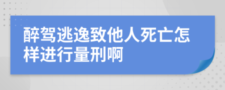 醉驾逃逸致他人死亡怎样进行量刑啊