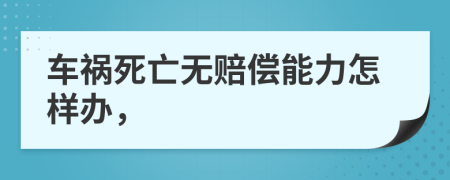 车祸死亡无赔偿能力怎样办，