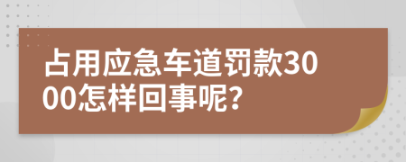 占用应急车道罚款3000怎样回事呢？