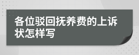 各位驳回抚养费的上诉状怎样写