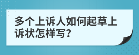 多个上诉人如何起草上诉状怎样写？