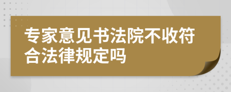 专家意见书法院不收符合法律规定吗