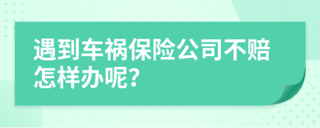 遇到车祸保险公司不赔怎样办呢？