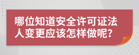 哪位知道安全许可证法人变更应该怎样做呢？