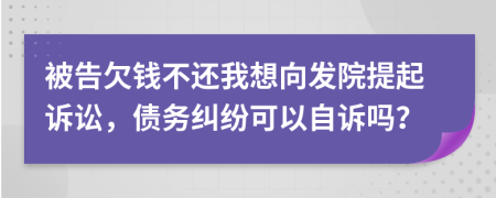 被告欠钱不还我想向发院提起诉讼，债务纠纷可以自诉吗？