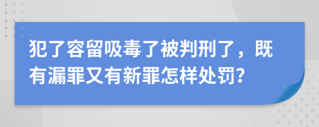 犯了容留吸毒了被判刑了，既有漏罪又有新罪怎样处罚？