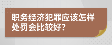 职务经济犯罪应该怎样处罚会比较好？