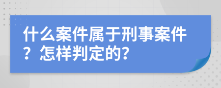 什么案件属于刑事案件？怎样判定的？