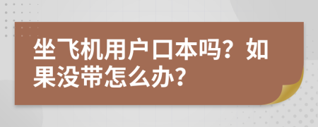 坐飞机用户口本吗？如果没带怎么办？