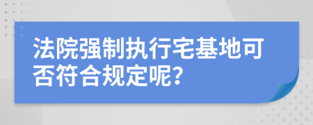 法院强制执行宅基地可否符合规定呢？