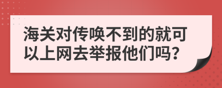 海关对传唤不到的就可以上网去举报他们吗？