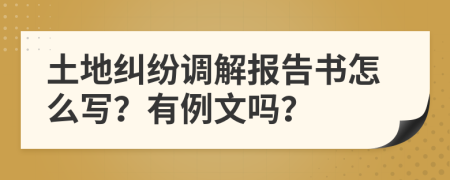 土地纠纷调解报告书怎么写？有例文吗？