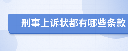 刑事上诉状都有哪些条款