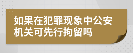 如果在犯罪现象中公安机关可先行拘留吗