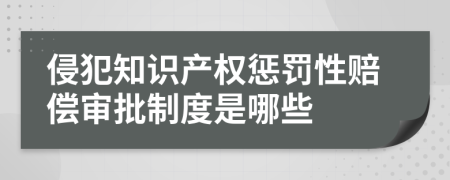 侵犯知识产权惩罚性赔偿审批制度是哪些