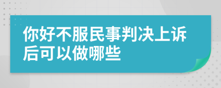 你好不服民事判决上诉后可以做哪些