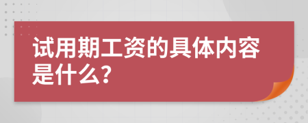 试用期工资的具体内容是什么？