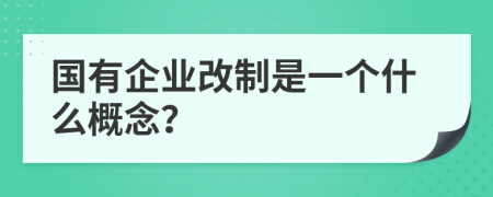 国有企业改制是一个什么概念？