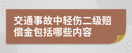 交通事故中轻伤二级赔偿金包括哪些内容