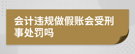 会计违规做假账会受刑事处罚吗