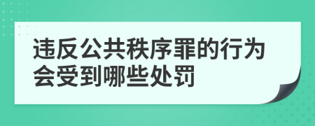 违反公共秩序罪的行为会受到哪些处罚