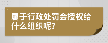 属于行政处罚会授权给什么组织呢？