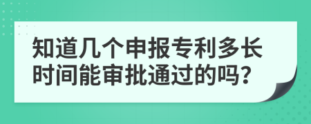 知道几个申报专利多长时间能审批通过的吗？