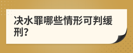 决水罪哪些情形可判缓刑？