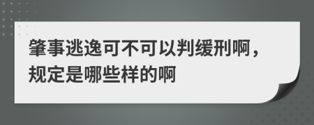 肇事逃逸可不可以判缓刑啊，规定是哪些样的啊