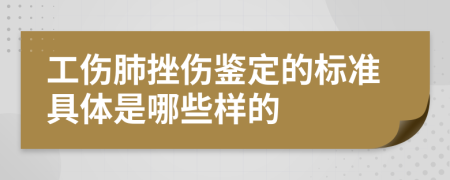 工伤肺挫伤鉴定的标准具体是哪些样的