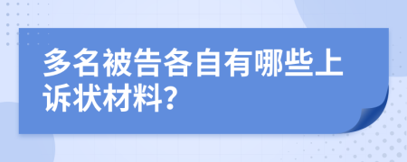 多名被告各自有哪些上诉状材料？