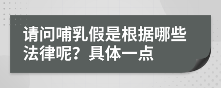 请问哺乳假是根据哪些法律呢？具体一点