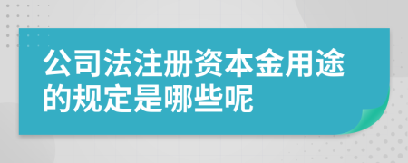 公司法注册资本金用途的规定是哪些呢