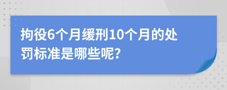 拘役6个月缓刑10个月的处罚标准是哪些呢？