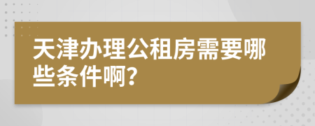 天津办理公租房需要哪些条件啊？