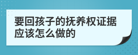 要回孩子的抚养权证据应该怎么做的