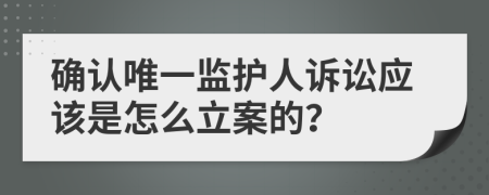 确认唯一监护人诉讼应该是怎么立案的？