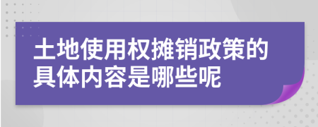 土地使用权摊销政策的具体内容是哪些呢