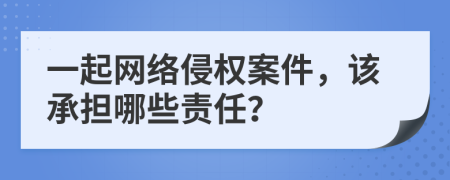 一起网络侵权案件，该承担哪些责任？