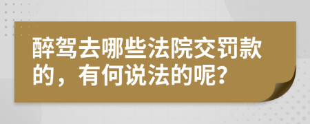 醉驾去哪些法院交罚款的，有何说法的呢？