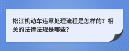 松江机动车违章处理流程是怎样的？相关的法律法规是哪些？