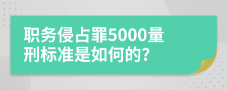 职务侵占罪5000量刑标准是如何的？