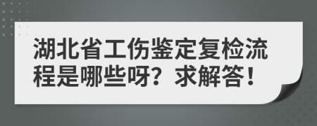 湖北省工伤鉴定复检流程是哪些呀？求解答！