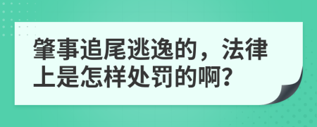 肇事追尾逃逸的，法律上是怎样处罚的啊？