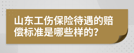 山东工伤保险待遇的赔偿标准是哪些样的？