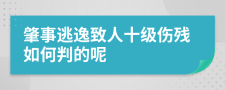 肇事逃逸致人十级伤残如何判的呢